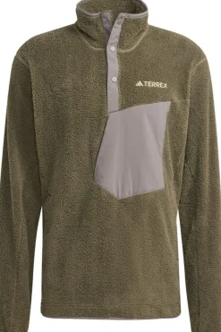 Clearance adidas Fleece Xpl Pile Snap Olive Strata