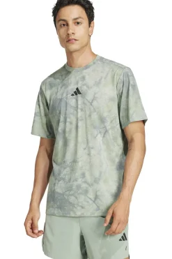 Fashion adidas T-Shirt Power Aop Tee Wonder Silver/Black