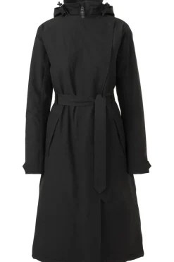 Outlet Agu Regenjas Winter Trench Coat Long Rain Jacket Urban Outdoor Black