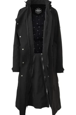 Outlet Agu Regenjas Winter Trench Coat Long Rain Jacket Urban Outdoor Black