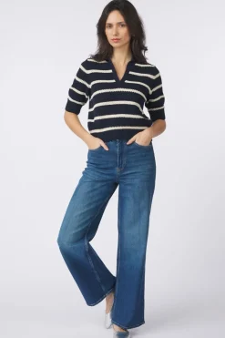 New AWARE Jeans Rebecca Reg Wide Ri398 Navy Blazer W. Birch