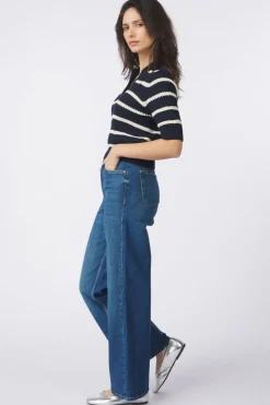 New AWARE Jeans Rebecca Reg Wide Ri398 Navy Blazer W. Birch