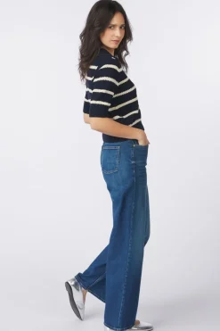 New AWARE Jeans Rebecca Reg Wide Ri398 Navy Blazer W. Birch