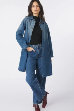 Jeansjas Sophie Long Denim Coat-AWARE Discount