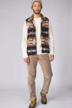 Discount Ayacucho Bodywarmer Fitz Roy Jaquard Sherpa Navy / Burnt Henna Print