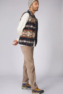 Discount Ayacucho Bodywarmer Fitz Roy Jaquard Sherpa Navy / Burnt Henna Print