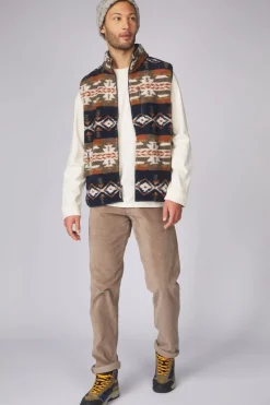 Discount Ayacucho Bodywarmer Fitz Roy Jaquard Sherpa Navy / Burnt Henna Print