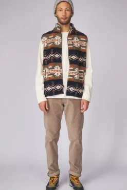 Discount Ayacucho Bodywarmer Fitz Roy Jaquard Sherpa Navy / Burnt Henna Print