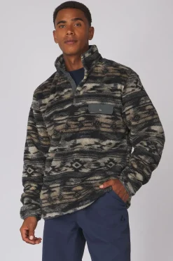 Discount Ayacucho Fleece Chalten Printed Snap Button M Anthracite