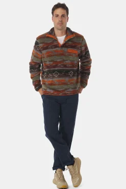 Hot Ayacucho Fleece Chalten Printed Snap Button M Umber