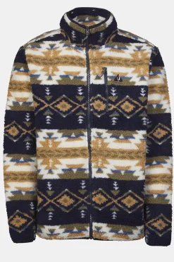 Best Ayacucho Fleece Fitz Roy Jaquard Sherpa Jacket Navy/Moss Print