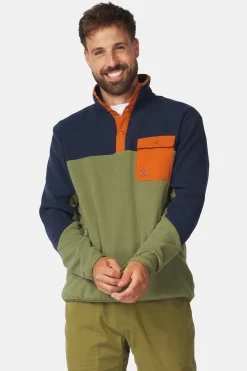 Best Ayacucho Fleece Fitzroy Snap Pullover M Olivine Combo