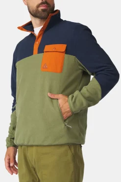 Best Ayacucho Fleece Fitzroy Snap Pullover M Olivine Combo