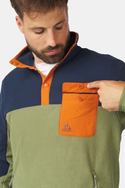 Best Ayacucho Fleece Fitzroy Snap Pullover M Olivine Combo