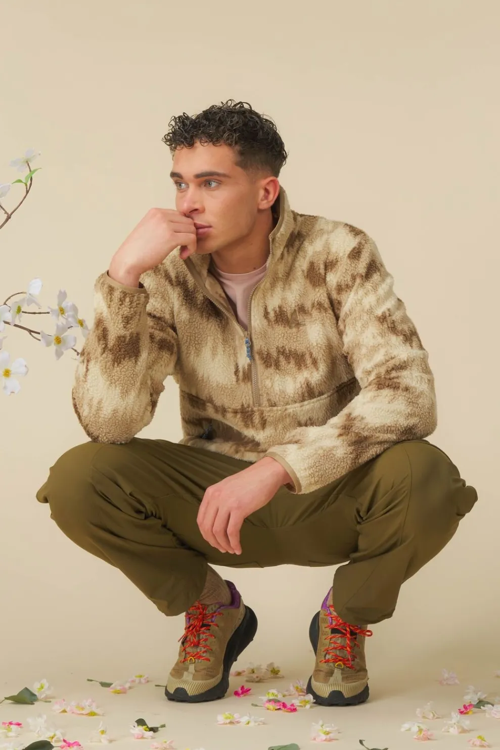 Sale Ayacucho Fleece Flynn Printed 1/2 Zip Fleece M Kelp Print