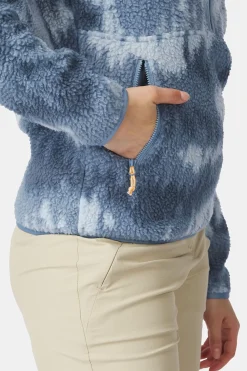 Best Ayacucho Fleece Flynn Printed 1/2 Zip Fleece W Blue Mirage Print