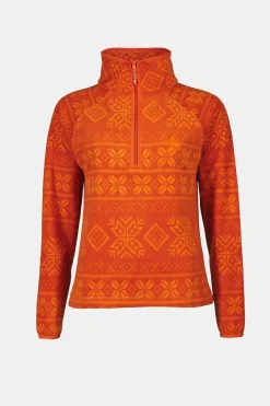 Discount Ayacucho Fleece Inverno Printed Fleece Half Zip W Rust Print