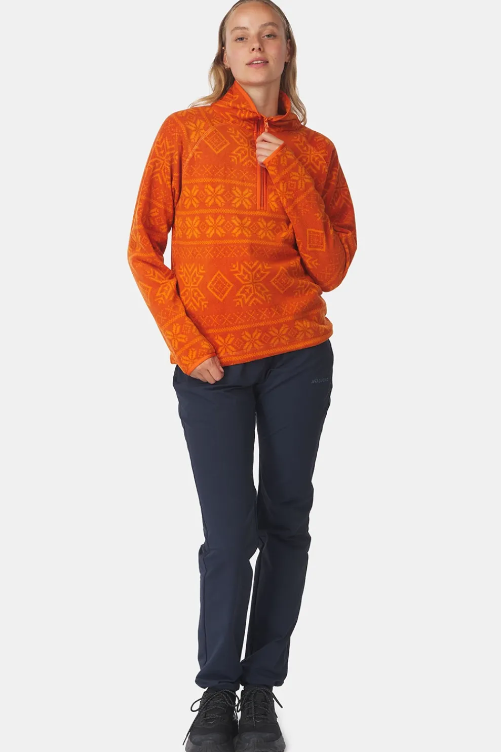 Discount Ayacucho Fleece Inverno Printed Fleece Half Zip W Rust Print