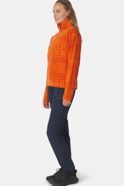 Discount Ayacucho Fleece Inverno Printed Fleece Half Zip W Rust Print