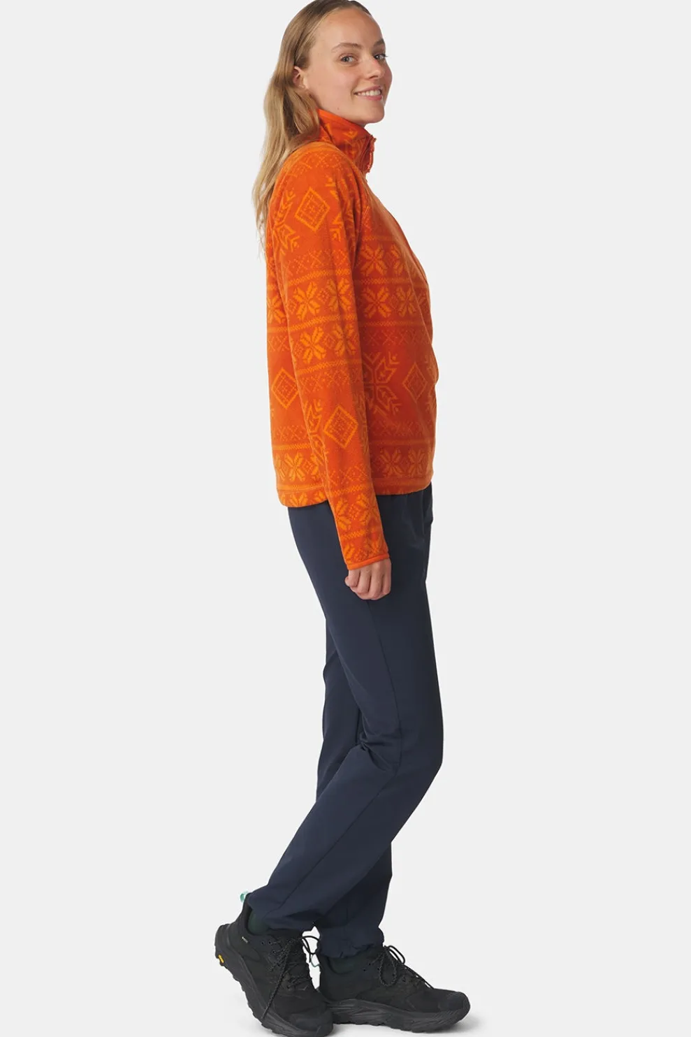 Discount Ayacucho Fleece Inverno Printed Fleece Half Zip W Rust Print