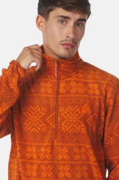 Clearance Ayacucho Fleece Inverno Printed Fleece Half Zip M Umber