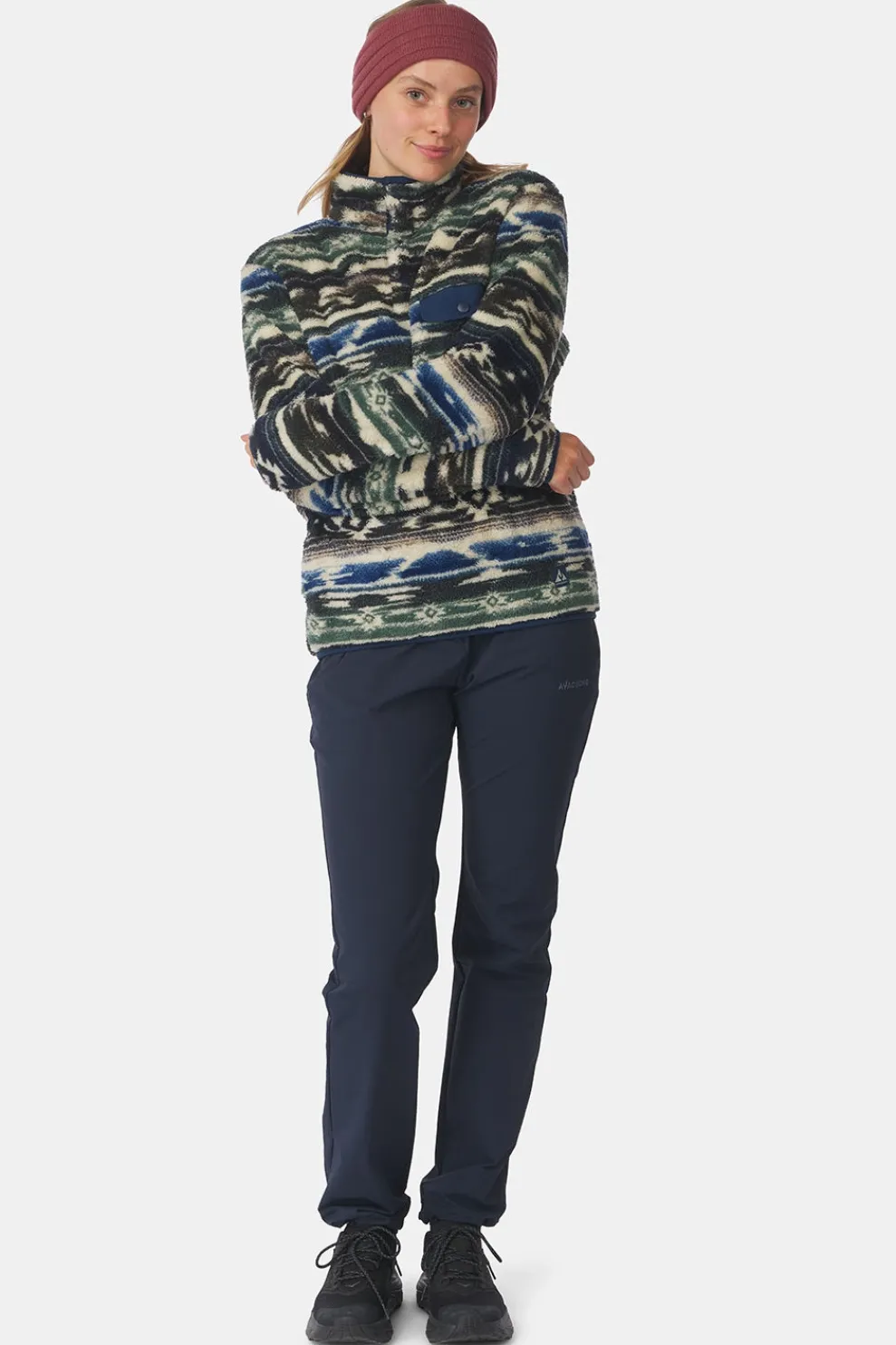 Fleece Leiria Printed Snap Pullover W-Ayacucho Hot