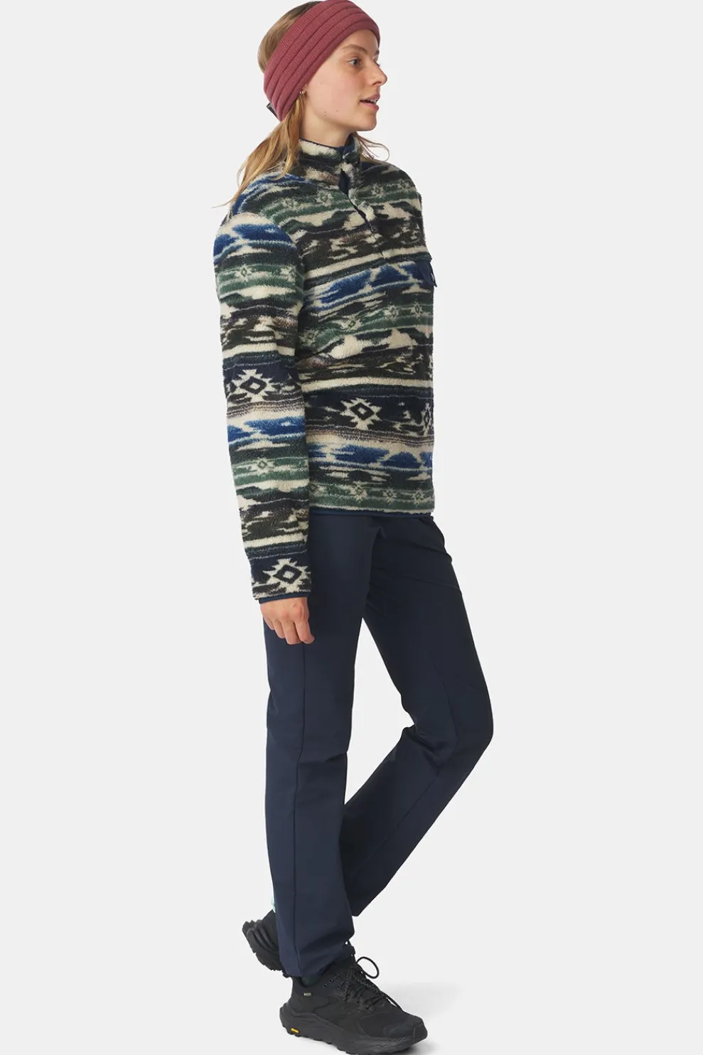 Fleece Leiria Printed Snap Pullover W-Ayacucho Hot