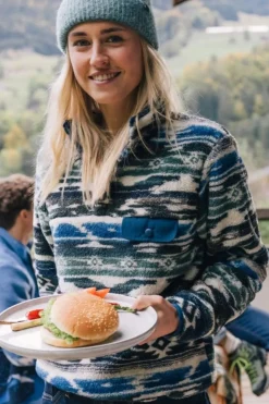 Fleece Leiria Printed Snap Pullover W-Ayacucho Hot