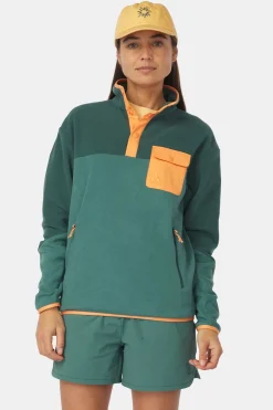 Fleece Peniche Micro Snap Pullover W-Ayacucho Fashion