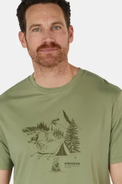 Fashion Ayacucho T-Shirt Campsite Sketch M Moss