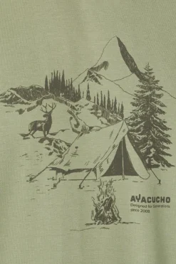 Fashion Ayacucho T-Shirt Campsite Sketch M Moss