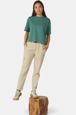 Discount Ayacucho T-Shirt Cropped Mini Embroidery Tee W Blue Spruce