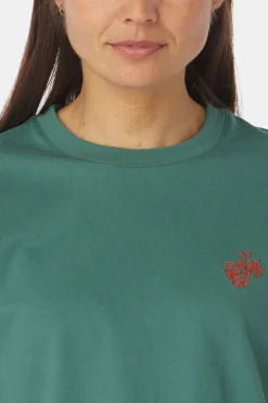 Discount Ayacucho T-Shirt Cropped Mini Embroidery Tee W Blue Spruce