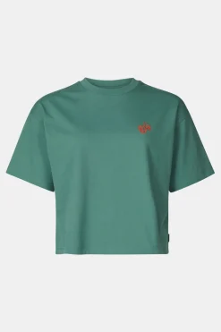 Discount Ayacucho T-Shirt Cropped Mini Embroidery Tee W Blue Spruce