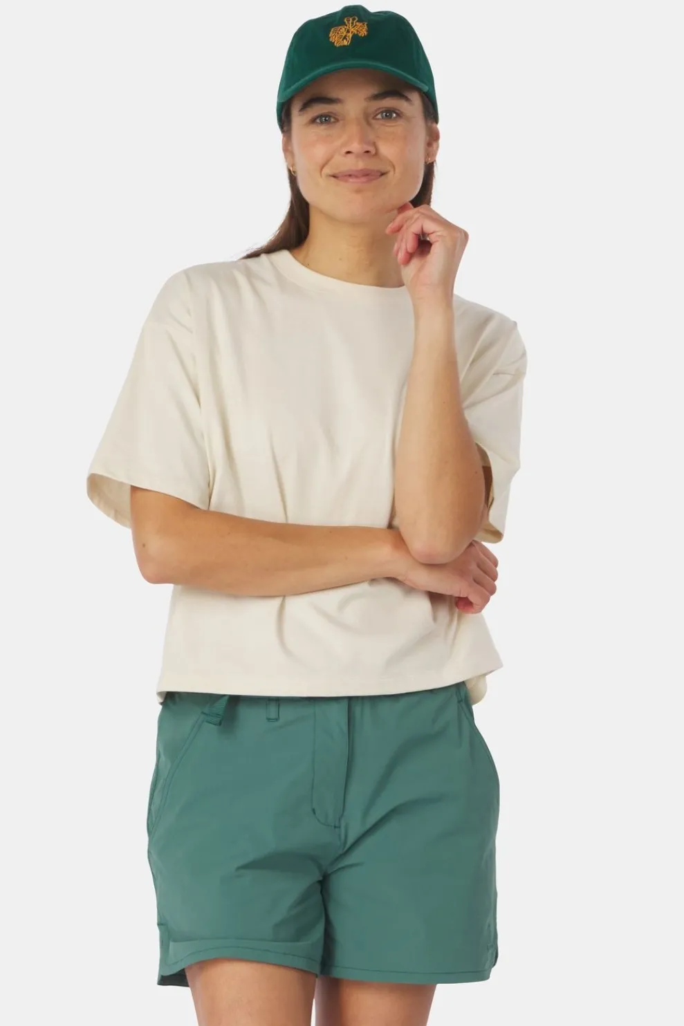 Fashion Ayacucho T-Shirt Cropped Mini Embroidery Tee W Ecru