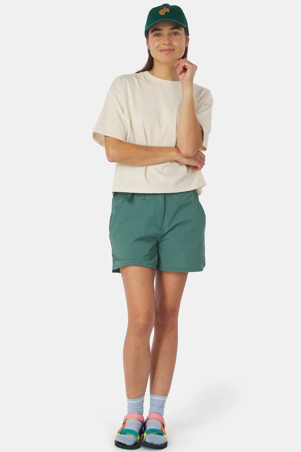 Fashion Ayacucho T-Shirt Cropped Mini Embroidery Tee W Ecru