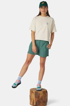 Fashion Ayacucho T-Shirt Cropped Mini Embroidery Tee W Ecru