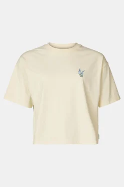 Fashion Ayacucho T-Shirt Cropped Mini Embroidery Tee W Ecru