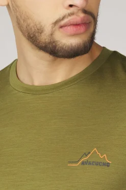 Fashion Ayacucho T-Shirt Ridge Trail Merino Print Ss M Sphagnum