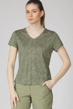 Online Ayacucho T-Shirt Vicki Tee Ss W Moss Leaf Doodles