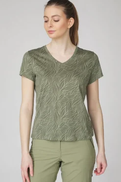 Online Ayacucho T-Shirt Vicki Tee Ss W Moss Leaf Doodles