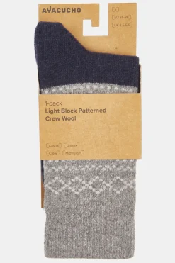Wandelsokken Light Block Patterned Crew Wool-Ayacucho Clearance