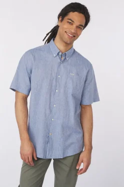 Discount Barbour Hemd Hartland Linen Blend Summer Navy