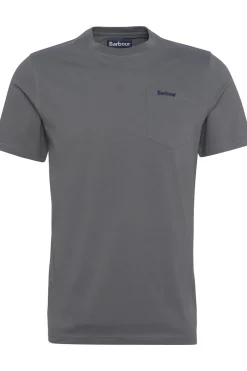 Best Barbour T-Shirt Langdon Pocket Gunmetal
