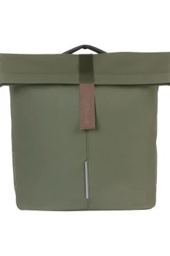 Fashion Basil Fietstas Achter City Dubbele Fietstas Mik mid green