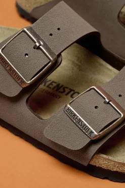 Online Birkenstock Slippers Arizona Birko-Flor Nubuck Mocha