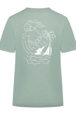 T-Shirt W Refibra Print-Blue Loop Originals Outlet