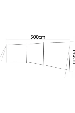 Voortent Windscherm - Dennis - Met raam - 3-Vaks - 5x1,4 Meter-Bo-Camp Sale