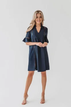 Hot Bomain Jurk Capri Navy