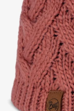 Hot Buff Sjaal Knitted & Fleece Band Hat Caryn Crimson